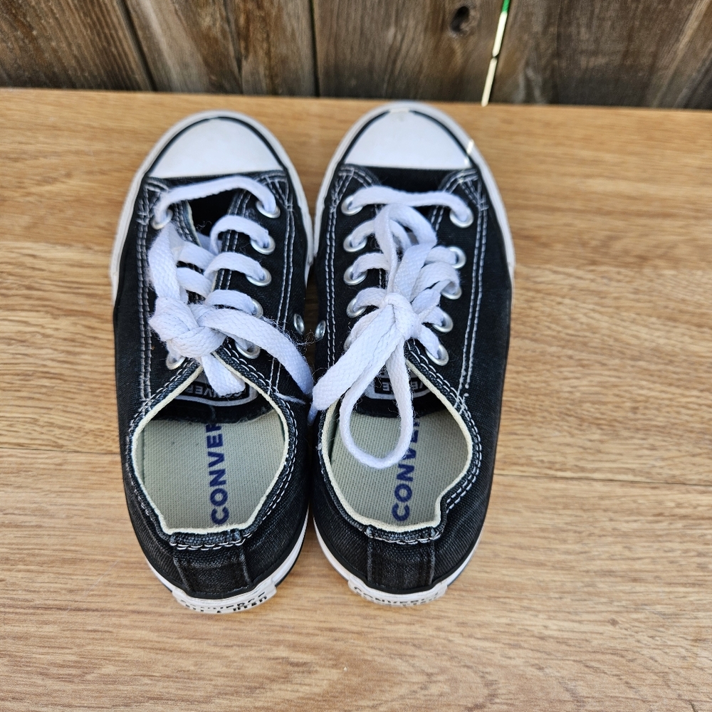 Converse All Star Black and White Canvas Sneakers Unisex Size 11.5 - Picture 7 of 16